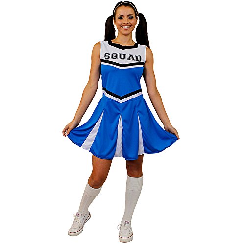 ILOVEFANCYDRESS I Love Fancy Dress ilfd4057 m Damen Cheerleader Fancy Kleid Kostüm mit Squad Print und Faltenrock (mittel) von I LOVE FANCY DRESS