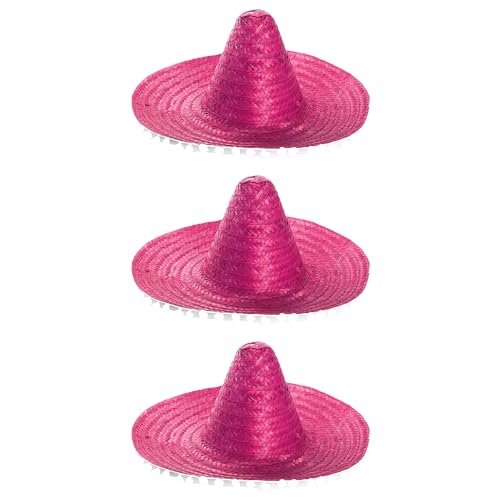 ILOVEFANCYDRESS Mexikanische Sombrero-Hüte für Erwachsene, Pink, 3 Stück, für Erwachsene, mexikanische Erwachsene, rosa Sombrero, Western-Bandit, mexikanische Festivalmütze, 3 x rosa Hüte von I LOVE FANCY DRESS