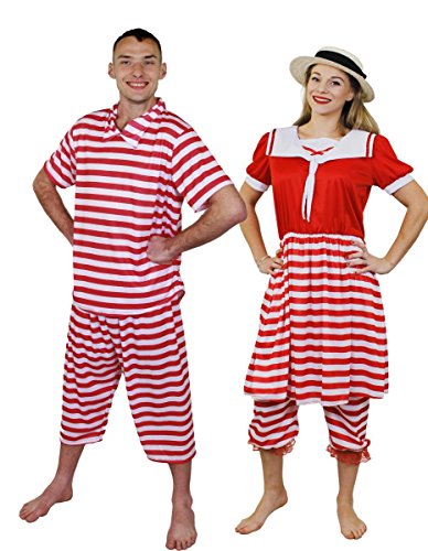 Ilovefancydress Erwachsenen-Badeanzug im viktorianischen Stil der 1920er-Jahre, viktorianischer Badeanzug, für Sie und Ihn (Herren: XL – Damen: XL) von I LOVE FANCY DRESS