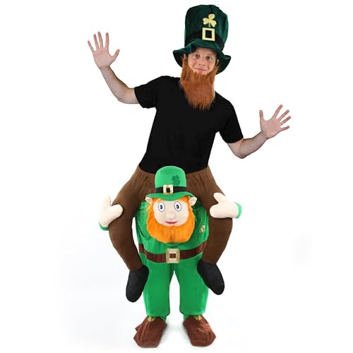 Irishman Pick Me Up – Grünes irisches Pick Me Up Kostüm + grüner Schnallenhut mit langem Ingwerbart – perfekt für St. Patricks, Sportveranstaltungen und Kostümveranstaltungen von I LOVE FANCY DRESS