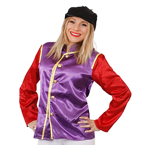 Jockey-Kostüm für Damen, Rot und Lila, Größe M, Jockey Rot und Schwarz, Jockey-Hut, Grand National, Pferderennen Verkleidung von I LOVE FANCY DRESS