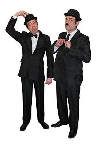 Kostüm für Erwachsene, Laurel und Hardy, passendes Gruppen-Kostüm, Anzüge, Hüte, Krawatten und Maubarsch, Größe M und XL von I LOVE FANCY DRESS