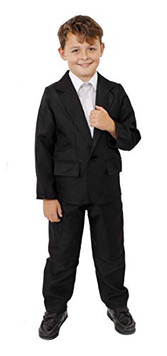 Kostüm für Kinder, schwarz, Anzug für Kinder, Größe M, schwarze Jacke und passende Hose, perfekt für jede Verkleidung von I LOVE FANCY DRESS