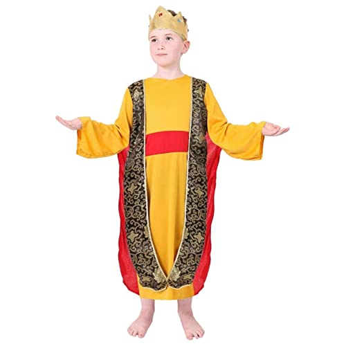 Krippen-Kostüm für Kinder, 3 Könige Könige für die Krippe, Weihnachts-Kostüm, inklusive goldfarbener Krippe, Umhang und Krone, Größe L von I LOVE FANCY DRESS