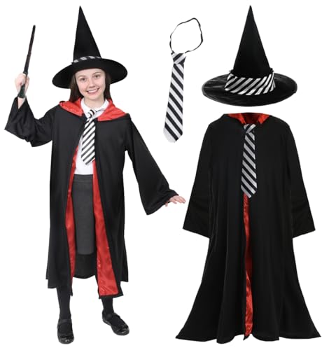 Mädchen Mildred Hubble Witch Kostüm - World Book Week Verkleidung Kostüm - Mit Kapuze Schwarzer Umhang mit Hut und Krawatte (X-Large - 13/14 Jahre) von I LOVE FANCY DRESS