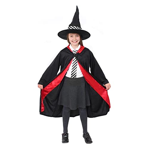 Mädchen Mildred Hubble Witch Kostüm - World Book Week Verkleidung Kostüm - Mit Kapuze Schwarzer Umhang mit Hut und Krawatte (X-Large - 13/14 Jahre) von I LOVE FANCY DRESS