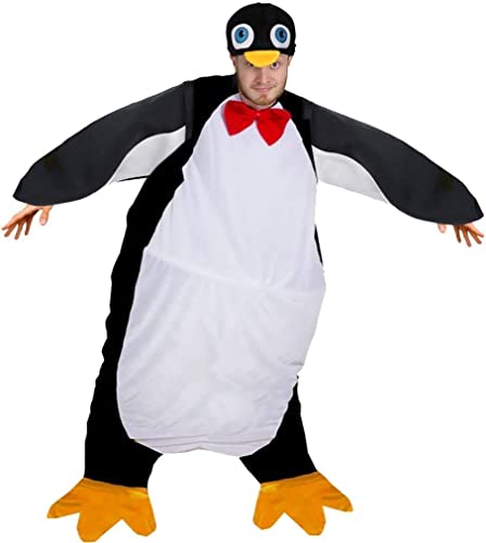 Pinguin Fat Suit Neuheit Fancy Kleid Kostüm Pinguin groß Overall mit Reifen + Mütze mit Augen und Nase Details von I LOVE FANCY DRESS