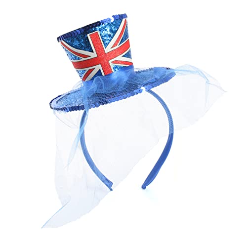 Union-Jack-Hut – Mini-Hut mit Fascinator-Schleier – Könige Krönung, Rule Britannia, Ve Day Feiern, Jubiläumsveranstaltungen und andere Kostümveranstaltungen – 1 Stück von I LOVE FANCY DRESS