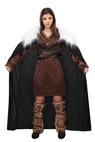 VIKING WARRIOR PRINCESS COSTUME FANCY DRESS RAGNAR=5 GRÖSSE-4 STÜCKE,TUNIK+GÜRTEL+ARM Faux PELZKRAWATTE+FELLIMITAT MANSCHETTEN+CAPE Faux Fur COLLAR = GAME OFF THRONES CARNIVAL, XX-LARGE von I LOVE FANCY DRESS