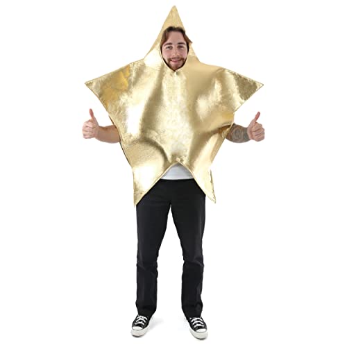 Weihnachtskostüm für Erwachsene, Stern-Kostüm, groß, goldfarben, mit Löchern für Gesicht und Arm, Unisex, für Herren und Damen von I LOVE FANCY DRESS