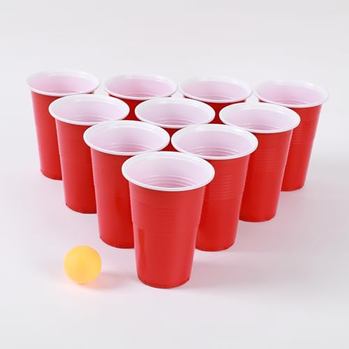 I-TOTAL® - Beer Pong Set mit Beer Pong Beer Pong Beer Pong Kugeln für Geschicklichkeitsspiel und Koordinationsspiel 20 Becher und Bälle von I-TOTAL