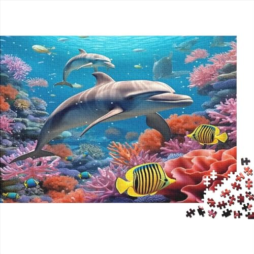 Delphins Puzzle 1000 Teile Für Erwachsene Und Kinder Ab 14 Jahrenfür Stressabbauer Puzzlespiel Erwachsenen Puzzlespiel Puzzel 1000pcs (75x50cm) von IAEXFGHJZ