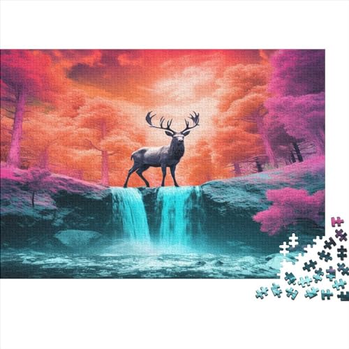 Einsamer Hirsch 1000 Stück Puzzles Für Erwachsene Teenager Stress Abbauen Familien-Puzzlespiel 1000-teiliges Puzzle Kinder Lernspiel Spielzeug Geschenk Puzzel 1000pcs (75x50cm) von IAEXFGHJZ