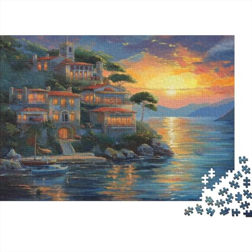 Sonnenuntergang im Hafen Puzzle 1000 Teile Puzzle Für Erwachsene Und Kinder Ab 14 Jahren Puzzel 1000pcs (75x50cm) von IAEXFGHJZ