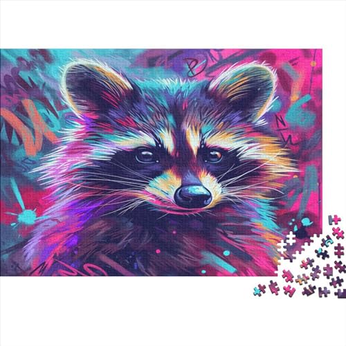 Waschbär Puzzle 1000 Teile Puzzles Für Erwachsene Lernspiel Herausforderungsspielzeug 1000-teilige Puzzlespiel Für Erwachsene Kinder Puzzel 1000pcs (75x50cm) von IAEXFGHJZ