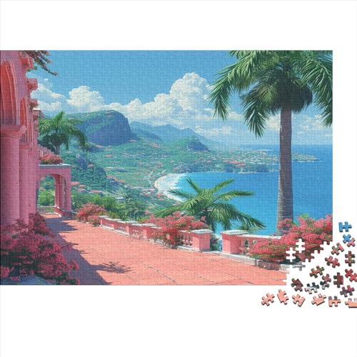 Blumenstadt Adultos Puzzles 1000 Piezas Florid Decoración Juegos Educativos Regalo De Navidad Y Cumpleaños Juego De Rompecabezas Stress Relief Toy 300pcs (40x28cm) von IAIODFSAN