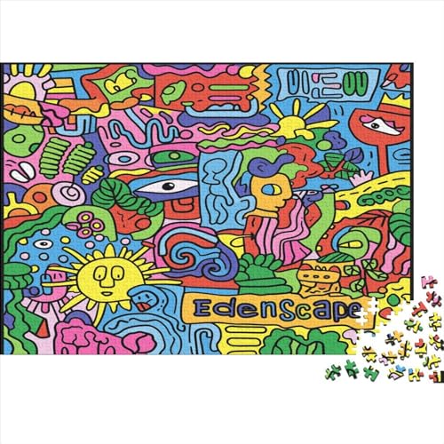 Bunt Und Exzentrisch Puzzle Adultos Schrullig 1000 Piezas Juego De Rompecabezas para Decoración Del Hogar Educational Game Regalo De Navidad Y Cumpleaños Stress Relief 1000pcs (75x50cm) von IAIODFSAN