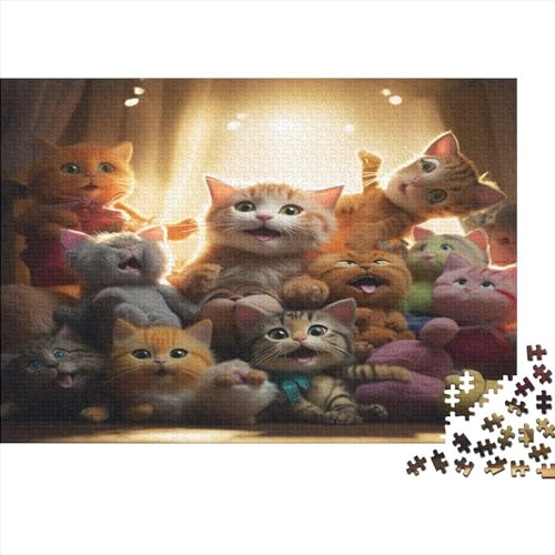 Niedliche Katze Puzzle Katzenartig 1000 Piezas para Adultos Regalo De Navidad Y Cumpleaños Juegos EduKatzenartigivos Juego De Rompecabezas Decoración Stress Relief Toy 1000pcs (75x50cm) von IAIODFSAN