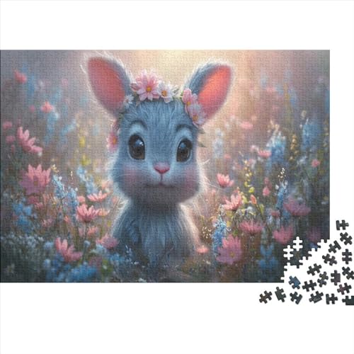 Niedliches Häschen Adultos Puzzle 1000 Piezas Kaninchen Juegos Educativos Juego De Rompecabezas Decoración Regalo De Navidad Y Cumpleaños Relajación Y Sabiduría 300pcs (40x28cm) von IAIODFSAN