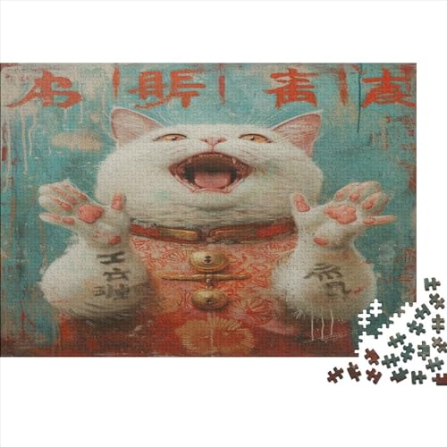 Ölgemälde Katze 1000 Piezas Katzenartig Puzzle para Adultos Juegos Educativos Regalo De Navidad Y Cumpleaños Decoración Juego De Rompecabezas Stress Relief 1000pcs (75x50cm) von IAIODFSAN