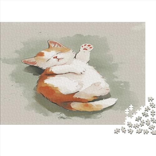 Ölgemälde Katze 1000 Piezas Katzenartig para Adultos Puzzle Juego De Rompecabezas Educational Game Regalo De Navidad Y Cumpleaños Decoración Stress Relief Toy 300pcs (40x28cm) von IAIODFSAN