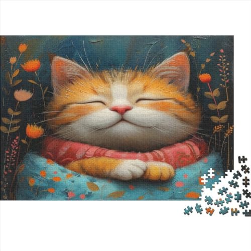 Ölgemälde Katze Katzenartig 1000 Piezas Puzzle para Adultos Juego De Rompecabezas Decoración Regalo De Navidad Y Cumpleaños Juegos Educativos Stress Relief 300pcs (40x28cm) von IAIODFSAN