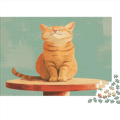 Ölgemälde Katze Puzzles para Adultos 1000 Piezas Katzenartig Juego De Rompecabezas Decoración Regalo De Navidad Y Cumpleaños Juegos Educativos Relajación Y Sabiduría 300pcs (40x28cm) von IAIODFSAN