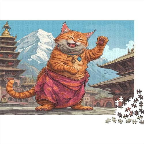 Ölgemälde Katze para Adultos 1000 Piezas Katzenartig Puzzle Juego De Rompecabezas Juegos Educativos Regalo De Navidad Y Cumpleaños Decoración Stress Relief 300pcs (40x28cm) von IAIODFSAN