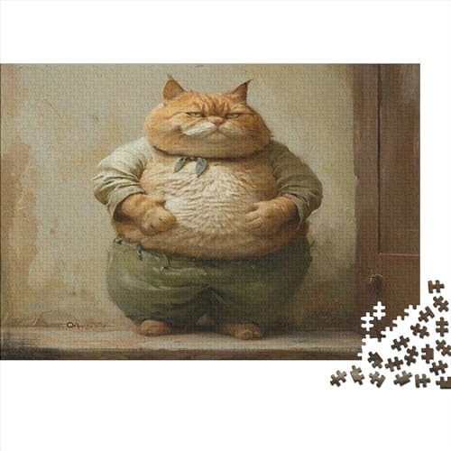 Ölgemälde Katze para Adultos Puzzles Katzenartig 1000 Piezas Juegos Educativos Juego De Rompecabezas Decoración Regalo De Navidad Y Cumpleaños Stress Relief 300pcs (40x28cm) von IAIODFSAN