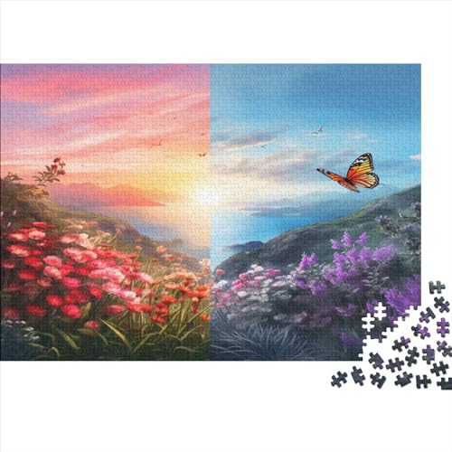 Schmetterlinge und Blumen Adultos Puzzle 1000 Piezas Libellen para Decoración Del Hogar Juego De Rompecabezas Educational Game Regalo De Navidad Y Cumpleaños Stress Relief Toy 1000pcs (75x50cm) von IAIODFSAN