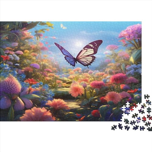 Schmetterlinge und Blumen Adultos Puzzles 1000 Piezas Libellen Decoración Juegos Educativos Regalo De Navidad Y Cumpleaños Juego De Rompecabezas Stress Relief Toy 300pcs (40x28cm) von IAIODFSAN