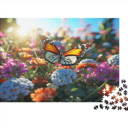 Schmetterlinge und Blumen Libellen 1000 Piezas Adultos Puzzle Educational Game Decoración Juego De Rompecabezas Regalo De Navidad Y Cumpleaños Relajación Y Sabiduría 300pcs (40x28cm) von IAIODFSAN