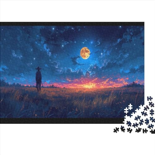 Schöne Mondscheinnacht para Adultos Puzzles Mondhelle Nacht 1000 Piezas Juegos Educativos Juego De Rompecabezas Decoración Regalo De Navidad Y Cumpleaños Stress Relief 500pcs (52x38cm) von IAIODFSAN