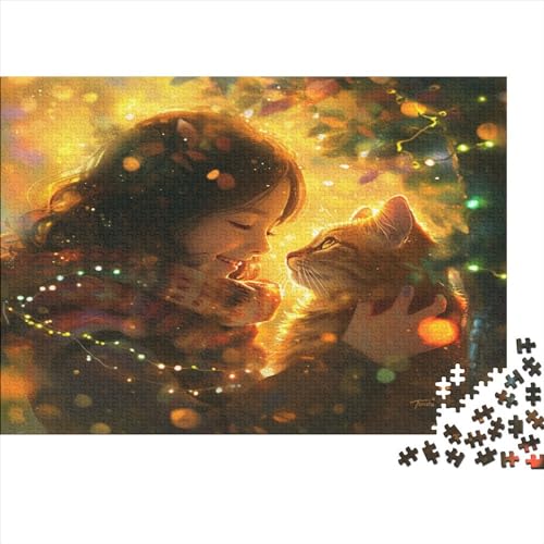 Schönheit Und Kätzchen 1000 Piezas Wunderschöne Sache para Adultos Puzzle Juego De Rompecabezas Educational Game Regalo De Navidad Y Cumpleaños Decoración Stress Relief Toy 300pcs (40x28cm) von IAIODFSAN