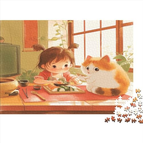 Schönheit Und Kätzchen Adultos Puzzle 1000 Piezas Wunderschöne Sache para Decoración Del Hogar Juego De Rompecabezas Educational Game Regalo De Navidad Y Cumpleaños Stress Relief Toy 300pcs (40x28cm) von IAIODFSAN