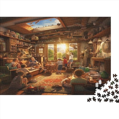 Warmes Zuhause Adultos 1000 Piezas Firmen Puzzle Regalo De Navidad Y Cumpleaños para Decoración Del Hogar EduKatzenartigional Game Juego De Rompecabezas Stress Relief Toy 1000pcs (75x50cm) von IAIODFSAN