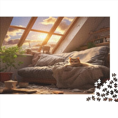 Warmes Zuhause Firmen 1000 Piezas Adultos Puzzles para Decoración Del Hogar Juego De Rompecabezas Juegos EduKatzenartigivos Regalo De Navidad Y Cumpleaños Stress Relief Toy 1000pcs (75x50cm) von IAIODFSAN