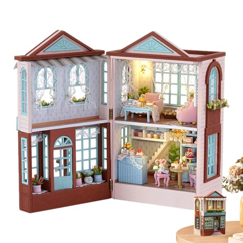 Miniatur Haus Bausatz, Haus Making Kit, Openable Tiny House Kit für Erwachsene zum Bauen, Puppenhaus Möbel Kit für Familie Freunde von IAZE