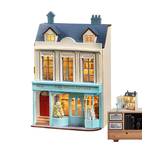 Miniatur Haus Bausatz, Haus Making Kit, Openable Tiny House Kit für Erwachsene zum Bauen, Puppenhaus Möbel Kit für Familie Freunde von IAZE