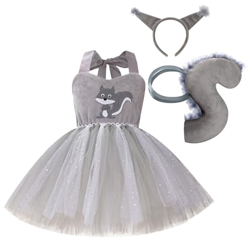 IBAKOM Halloween Kostüm Kinder Eichhörnchen Kostüm Elefantenkostüm Tüllkleid Tiere Rollenspiel Kostüm Stirnband Schwanz Fliege Cosplay Outfit für Fasching Karneval Eichhörnchen-grau 5-6 Jahre IBAKOM Halloween Kostüm Kinder Eichhörnchen Kostüm Elefantenkostüm Tüllkleid Tiere Rollenspiel Kostüm Stirnband Schwanz Fliege Cosplay Outfit für Fasching Karneval Eichhörnchen-grau 5-6 Jahre von IBAKOM