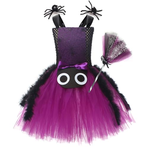IBAKOM Hexenkostüm Mädchen Halloween Kostüm Kinder 2 tlg. Cosplay Outfit Kleid*1 + Hexenbesen*1 Tüllkleid Zauberer Kostüm Faschingskostüm für Karneval Cosplay Party Festival violett 6-7 Jahre IBAKOM Hexenkostüm Mädchen Halloween Kostüm Kinder 2 tlg. Cosplay Outfit Kleid*1 + Hexenbesen*1 Tüllkleid Zauberer Kostüm Faschingskostüm für Karneval Cosplay Party Festival violett 6-7 Jahre von IBAKOM