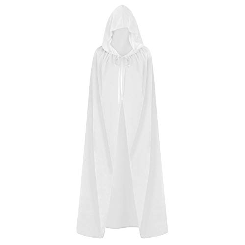 IBLUELOVER Umhang Unisex Samt Voller Länge Cape mit Kapuze Halloween Weihnachten Kostüm Zubehör Damen Herren Dämonen Ghost Robe Musikal Prinz Renaissance Kapuzenmantel von IBLUELOVER