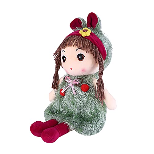 Stoffpuppe babypuppe Püppchen mit Haar Weiche Puppe Baby Kinder Mädchen Kuscheltier Baby Doll Plüschtier Gefüllte Puppen Mädchen Plüsch Spielzeug Geburt Taufgeschenk Schlafen Spielen Kuschelpuppe von IBLUELOVER