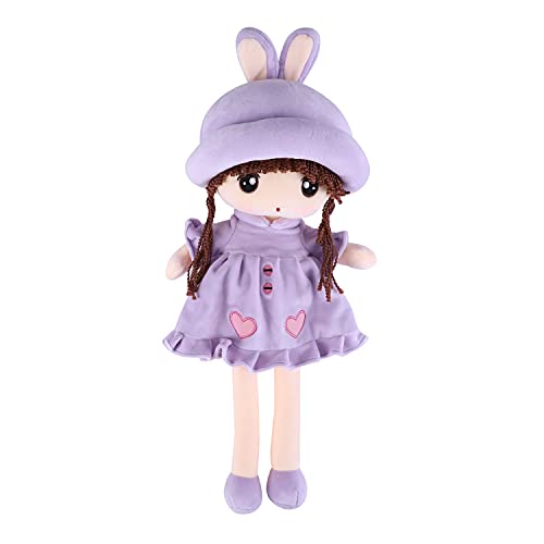 Stoffpuppe babypuppe Püppchen mit Haar Weiche Puppe Baby Kinder Mädchen Kuscheltier Baby Doll Plüschtier Gefüllte Puppen Mädchen Plüsch Spielzeug Geburt Taufgeschenk Schlafen Spielen Kuschelpuppe von IBLUELOVER