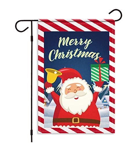 Weihnachten Flagge Hängend Weihnachtsflagge Vertikal Doppelseitig Fahne Röhrenflagge Wetterfest Gartenflagge Weihnachtsmann Muster Banner Hoffahne Themenparty Outdoor Balkon Terrasse Weihnachtsdeko von IBLUELOVER