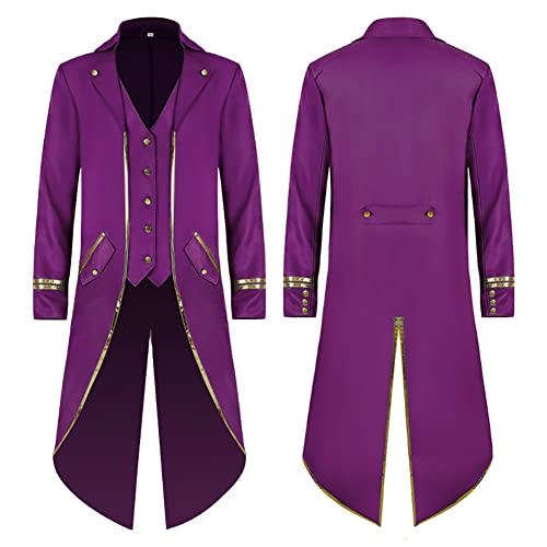 IBTOM CASTLE Herren Langarm Prinz Smoking Steampunk Frack Mantel Gothic Viktorianisch Blazer Jacke Karneval Kostüm Cosplay Halloween Fashing Verkleidung Uniform Mittelalter Kleidung Violett & gold L IBTOM CASTLE Herren Langarm Prinz Smoking Steampunk Frack Mantel Gothic Viktorianisch Blazer Jacke Karneval Kostüm Cosplay Halloween Fashing Verkleidung Uniform Mittelalter Kleidung Violett & gold L von IBTOM CASTLE