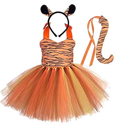 Kinder Baby Mädchen Tier Kostüme Dschungel Tiger/Leopard/Kühe/Zebra/Giraffe Dress Up Cosplay Tutu+Stirnband+Schwanz 3 Stück Weihnachten Halloween Karneval Geburtstag Partykleid Tiger 7-8 Jahre Kinder Baby Mädchen Tier Kostüme Dschungel Tiger/Leopard/Kühe/Zebra/Giraffe Dress Up Cosplay Tutu+Stirnband+Schwanz 3 Stück Weihnachten Halloween Karneval Geburtstag Partykleid Tiger 7-8 Jahre von IBTOM CASTLE