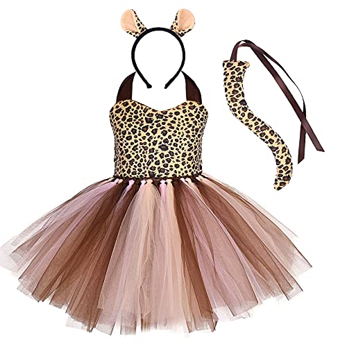 Kinder Baby Mädchen Tier Kostüme Dschungel Tiger/Leopard/Kühe/Zebra/Giraffe Dress Up Tutu+Stirnband+Schwanz 3 Stück Weihnachten Halloween Karneval Geburtstag Partykleid Braun Leopard 9-10 Jahre Kinder Baby Mädchen Tier Kostüme Dschungel Tiger/Leopard/Kühe/Zebra/Giraffe Dress Up Tutu+Stirnband+Schwanz 3 Stück Weihnachten Halloween Karneval Geburtstag Partykleid Braun Leopard 9-10 Jahre von IBTOM CASTLE