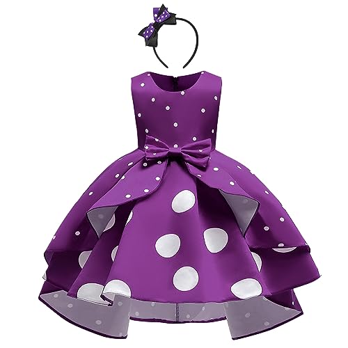 Minnie Mouse Kostüm für Mädchen Kinder Karneval Halloween Verkleiden Vintage Polka Dot Prinzessin Tutu Hi-Lo Partykleid mit Maus Ohren Stirnband Geburtstag Festlich Outfit Violett 4-5 Jahre Minnie Mouse Kostüm für Mädchen Kinder Karneval Halloween Verkleiden Vintage Polka Dot Prinzessin Tutu Hi-Lo Partykleid mit Maus Ohren Stirnband Geburtstag Festlich Outfit Violett 4-5 Jahre von IBTOM CASTLE