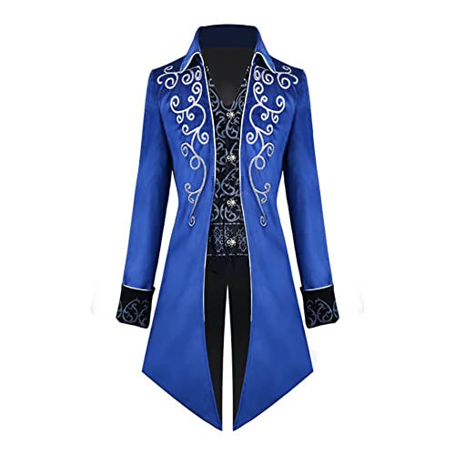 Mittelalter Kleidung Herren, Frack Herren Langarm Prinz Smoking Steampunk Frack Mantel Gothic Viktorianisch Blazer Jacke Karneval Kostüm Halloween Fashing Verkleidung Uniform Blau - Prinz L Mittelalter Kleidung Herren, Frack Herren Langarm Prinz Smoking Steampunk Frack Mantel Gothic Viktorianisch Blazer Jacke Karneval Kostüm Halloween Fashing Verkleidung Uniform Blau - Prinz L von IBTOM CASTLE